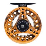 Maxcatch ECO Fly Reel Large Arbor with Diecast Aluminum Body(2/3wt 3/4wt 5/6wt 7/8wt) (ECO Fly Reel Brown Trout, 5/6 Weight)