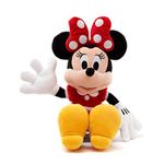 Disney Store Official Minnie Mouse Small Soft Plush Toy, 33cm/12”, Iconic Cuddly Toy Character in Red Polka Dot Dress and Bow with Embroidered Details, Suitable for All Ages