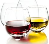 MOFADO Stemless Crystal Wine Glasses - (Set of 4) 15oz - Stable, Sturdy & Durable - for Red and White Wine