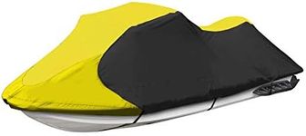 Jetpro Trailerable PWC Jetski Watercraft Jet Ski Cover Fits Stand-UP to 3 Seater Fits from 103"-115"(1 or 2 Seater) Yellow/Black