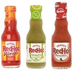 Hot Sauce Bundle With Frank's Original 148ml with Roasted Jalapeno 135ml & Buffalo Wings 148ml (Pack Of 3) With Oerich Card