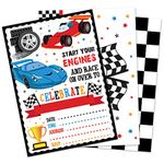 WERNNSAI Racing Car Birthday Party Invitations with Envelopes - 20 Pcs Racing Car Theme Party Supplies for Boys Kids Blank Birthday Invites Card Two Fast Party