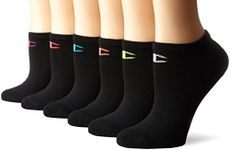 Champion Women's Double Dry 6-Pack Performance No Show Liner Socks, Black/Assorted, 5-9