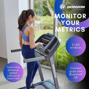 Horizon Fitness TR3.0 Folding Treadmill – Bluetooth, Incline, 127x40.6cm Deck