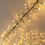 Qbis Premium 800 Cluster Lights. Christmas Tree Lights on Green Wire. Warm White Cluster Christmas Lights. LED Cluster Fairy Lights Plug in String Lights. (800 LED Warm White (Green Wire))