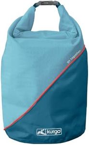 Kurgo Kibble Carrier for Dogs, Dog Food Travel Bag, Pet Travel Food Storage Container, Dog Accessories for Camping, BPA Free, Foldable, Holds 5 Pounds, Coastal Blue