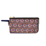 CRAFT HUES Women | Girls Dual Zipper Printed Cotton Canvas Fabric Wallet | Perfect for Mobile Phone, Cash, Business Cards, Id Cards Etc | Trendy and Stylish Design | Perfect for Gift (Blueknot)