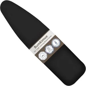 Bumkimue Ironing Board Cover and Pad, Standard Size 15x54 Inches, Blue Floral Pattern, Heavy Duty Padded, Elastic Edge, Scorch Resistant (Black)