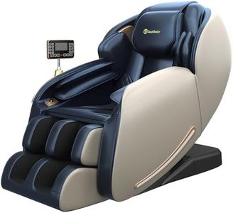 Real Relax massagesessel ganzkörpermassage mit wärmefunktion, Zero Gravity 3D-Robotische Hände SL Track Shiatsu-massagestuhl mit Liegefunktion und Rückenheizung, Body Scan, Bluetooth, Fußrolle, Blau