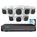 Reolink 4K HD 16CH PoE Video Surveillance System, 8pcs 8MP Person/Vehicle Detection PoE Security Cameras Outdoor with 16-Channel NVR, 4TB HDD Pre-Installed, Night Vision 24/7 Recording, RLK16-800D8