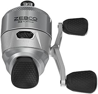 Zebco 33 Platinum Spincast Fishing Reel, Size 30 Reel, Right or Left-Hand Retrieve, 4.7:1 Gear Ratio, Pre-spooled with 10 lb Zebco Cajun Line, Silver