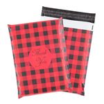 Designer Poly Mailer Bag Mailing Postal Bags Gifts Shipping Wrapping Design Pattern Envelope for Mail(Red Check)