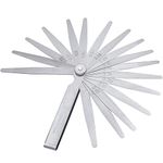 Mesee 17 Blades Metric Feeler Gauge, 0.02-1.00mm Stainless Steel Gap Measuring Tool for Gap Width and Thickness Measurement