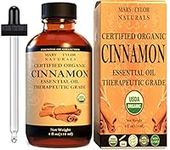 Organic Cinnamon Essential Oil (4 oz), USDA Certified Organic, Therapeutic Grade, 100% Pure and Natural, Perfect for Aromatherapy, Diffuser, DIY by Mary Tylor Naturals