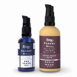 Forest Hill Pre & Post Shave Combo Set For Men, 50ml Pre Shave Oil For Easy Shave, Reduces Irritation & Razor Burns, 100ml Alcohol Free After Shave Balm For Softening & Moisturizing For All Skin Types (Eagle Wood)