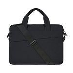 RAINYEAR 14 Inch Laptop Sleeve Shoulder Bag Compatible with 14" Notebook Computer Chromebook, 14 MacBook Pro A2442, Polyester Messenger Bag Carrying Case Briefcase for Men Women,Black