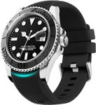 Fullmosa 22mm Bands No Gaps Compatible for Samsung Galaxy Watch 46mm/Gear S3 Classic, Fossil Men's Gen 6 44mm/Gen 5E 44mm/Gen 5 Garrett HR, HUAWEI Watch GT 2 46mm, Bicolor Silicone Bands, Black