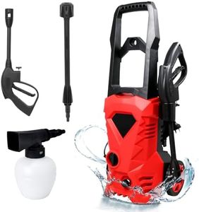 Oppsbuy 1500W Pressure Washer, Electric High Pressure Cleaner with Spray Gun, Lance, 5m Hose, Adjustable Nozzle & Detergent Bottle, Cleans Cars/Fences/Patios