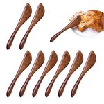 UgyDuky 8Pcs Wooden Butter Knife Handmade Wood Cheese Spreader Cheese Knife Jelly Spreader Condiment Knives Peanut Jelly Spreader Safe & Handy Kitchen Utensils Mini Spatulas for Kitchen Supplies (6Inch)