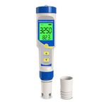 Yewhick Pool Salt Tester, pH Meter & Salt Meter for Pools, 7 in 1 ORP Digital Salinity Tester for Saltwater Pool Aquarium Sodium Chloride Swimming Pools Hot Tub Spas