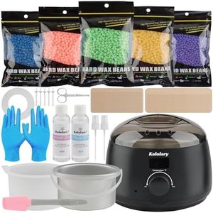 Kalolary Waxing Kit for Hair Removal, All in One At Home Digital Wax Warmer Kit with Hard Wax Beads & Silicone Pot for Women Men Brazilian Waxing Kit for Full Body, Legs, Face, Bikini, Sensitive Skin
