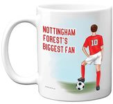 Football Mug Gift for Forest Fans - Footy Biggest Fan - Happy Birthday Mugs Present Gifts for Son Dad Brother Uncle Colleague Friend Cousin, 11oz Ceramic Dishwasher Safe Coffee Tea Cup