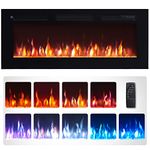 FLAMEKO Wilton 3 in 1 Electric Fireplace, Freestanding, Wall Mounted, Recessed, 9 Colour Flame Effect, Media Wall Compatible, 900W - 1800W Heater, Remote Control Black 102cm/40'' EF450A