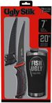 Ugly Stik Tools Fishing Fillet Knife and Tumbler Gift Set, Black, 7