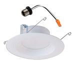 Halo LT560WH6927R-CA 5 in. and 6 Integrated LED Recessed Ceiling Light 90 CRI Title 20 Compliant Retrofit Downlight Trim, 5 inch and 6 inch, 2700K Warm White