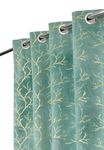 FABDRAPE Heavy Velvet Fabric Room Darkening Curtains 9 Feet for Long Door, Aqua Island, Pack of 4 Pieces