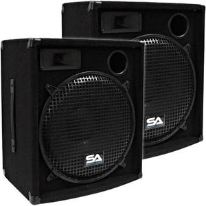 Seismic Audio - Pair of 15" PA DJ Speakers 600 Watts PRO Audio - Mains, Monitors, Bands, Karaoke, Churches, Weddings