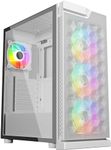 IONZ GAMER EDITION KESSHO V2 TOWER PC ATX CASE TEMPERED GLASS SIDE WITH 4 INCLUDED ARGB FANS (White)