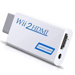 YIKUER Wii to HDMI Converter , Wii to HDMI Adapter with 1080P/720P HD Output Video & 3.5mm Jack Audio Converter Adapter, Supports All Wii Display Modes (Withe), WII2HD