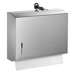 Wall Mounte Commercial Paper Towel Dispensers, 10.4 x 3.2 x 8.2 inches, Stainless Steel C-Fold Multifold Hand Paper Tissue Holder with Lock