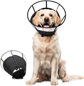 SlowTon Soft Dog Cone Collar, Comfy Dog Recovery Collar After Surgery with Reflective Strips, Adjustable E Collar to Prevent Licking Biting, Breathable Elizabethan Collar for Small Medium Large Dogs