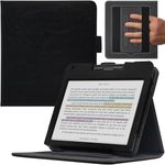 GOVTVA Double Stand Case for 7'' Kobo Libra Colour/Libra 2/Libra H2O Cover with Auto Sleep&Wake/Double Hand Strap/Magnetic Closure fits Kobo Libra e-Reader (Gentleman Black)