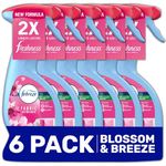Febreze Fabric Refresher & Air Freshener Spray Laundry & Fabrics Scent Boosters - Sofas, Carpet & Curtains Odour Eliminator - Blossom & Breeze 375ml - Box of 6