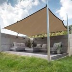 HIPPO Shade Sail 10FTX8FT 230 GSM Sun Shade95% UV Block for Canopy Cover, Outdoor Patio, Garden, Pergola, Balcony Tent (Persian-Beige, Customized, Pack of 1)