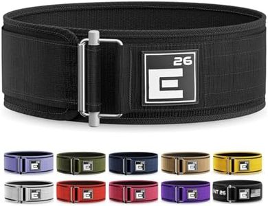 Element 26 Self-Locking Weight Lifting Belt | Premium Weightlifting Belt for Serious Crossfit, Weight Lifting, and Olympic Lifting Athletes| Lifting Belt for Men and Women | Workout Belt for Lifting, Black, Medium