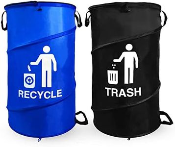 Gigco21 Gig Collections Large Durable Waterproof Combo pop up Recycle and Trash Collapsible Garbage containers, cans with Zipper Cover Great for Outdoor Indoor use -Camping, Party, Backyard, Beach