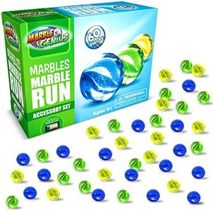 Marble Genius Marbles Accessory Add-On (60 Pieces), Compatible with All Marble Genius Marble Run Sets, Made with Durable Materials to Ensure Long-Lasting Fun for Kids and Adults Alike