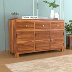 GADWAL FURNITURE Solid Sheesham Wood Wooden Chest of Drawers with Drawer Storage | Multipurpose Storage Cabinet Rack for Bedroom Home Living Room (Roger, Honey Finish)