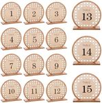 15 Pcs Wooden Table Numbers, Wood Wedding Table Numbers Rustic Table Numbers 1-15 Rustic Wedding Centerpieces Wooden Sign for Wedding Reception, Party,Reception（Oval）