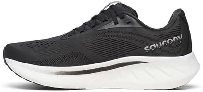 Saucony Men's Ride 18 (2E) Sneaker, Black/White, US 10