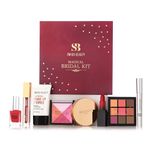 Swiss Beauty Magical Bridal Kit for Wedding | With Primer, Mascara, Sindoor, Eyeshadow Palette, HD Matte Lipstick, Silky & Smooth Powder, Baked Blusher & Highlighter, Non-Chipping Nail Paint | 77.5g