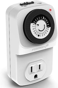 Fosmon 24 Hour Outlet Timer for Electrical Outlets, Indoor Light Timer Programmable, Plug in Wall Timer for Light Inside, Lamp, Grow Light, Mechanical Electric Timer Switch, 3 Prong, Grounded