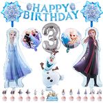 Frozen 3th Frozen Party Decorations, Frozen Birthday Decorations, Happy Birthday Frozen Balloons, Frozen Birthday Banner, Frozen Cake Decoration, 3th Elsa Birthday Decoration for Girls