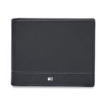 Tommy Hilfiger Men's Leather Wallet Colatina | Solid Black Bi-Fold with Global Coin Pocket, 4 Card Slots | Stylish Purse for Gents