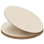 Belle Vous 8 Pack Wooden Unfinished Round Circles - 30cm/11.81 Inches with 3mm Thickness - Plain Natural Blank Wood Discs Slices Cutouts for Crafts, Sign Plaque, Home Decorations and Ornaments