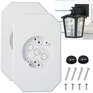 2-Pack Vinyl Siding Mounting Blocks, Siding Mounting Plate for 1/2 inch Lap Double and 4 inch Siding ,Outdoor Light Mounting Block with Built-in Electrical Box, White Siding Mounting Block
